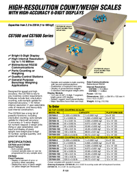 Thumbnail of document Data Sheet - CS7600-2 Bench Top Weigh Scale for High Weight Capacities